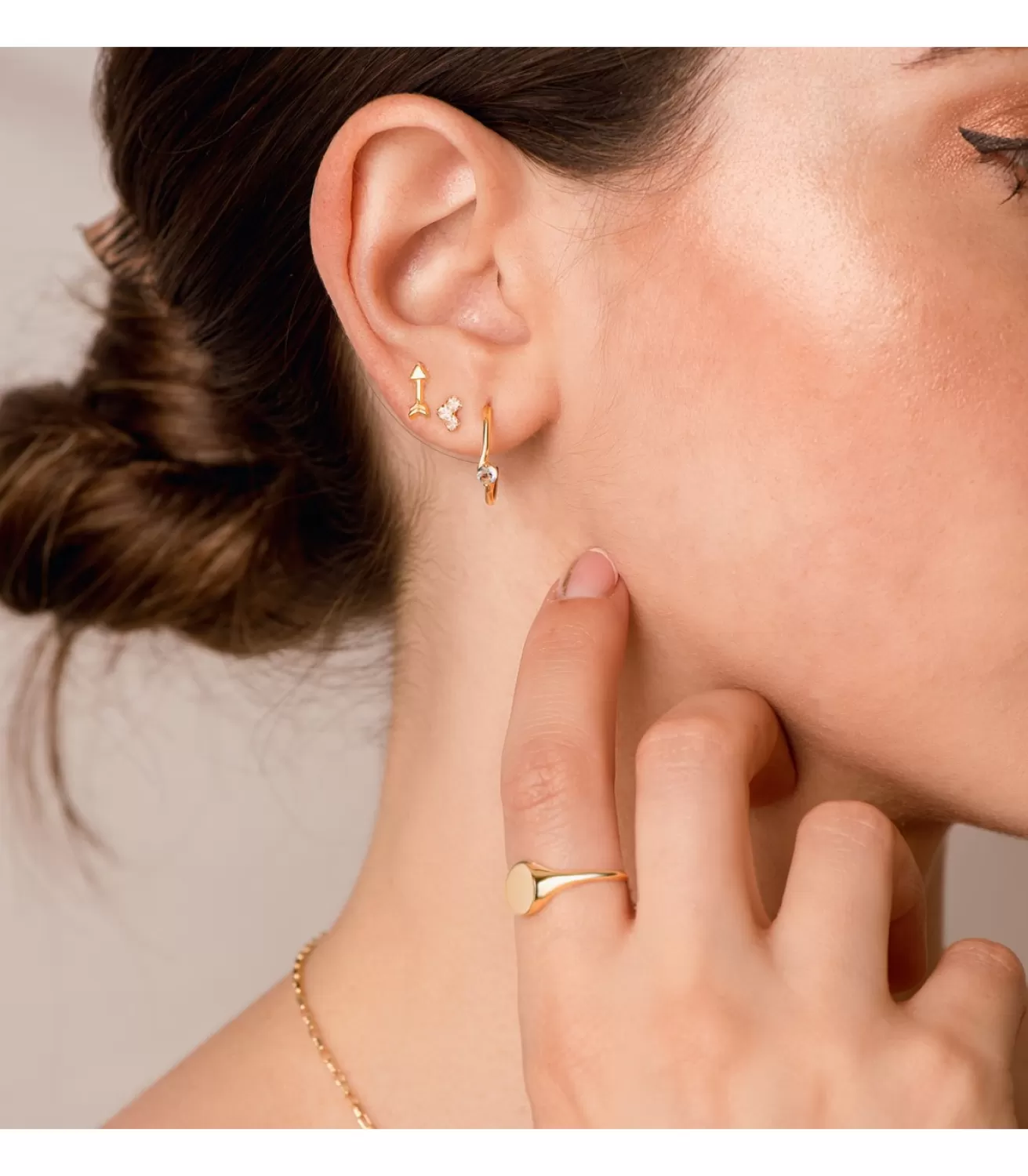 Aros Paradise Oro Amarillo 18K Curve Aguamarina<Alda Joyeros Store