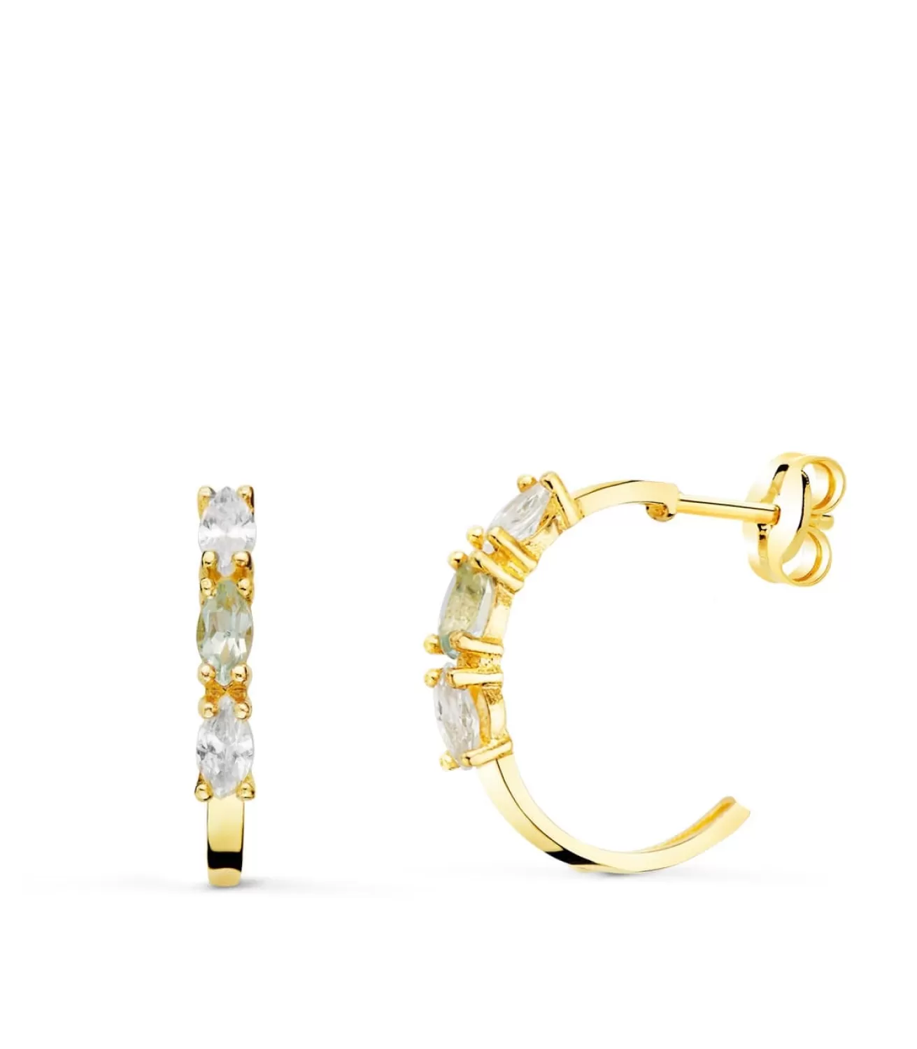 Aros Paradise Oro Amarillo 18K Marquise Aguamarina<Alda Joyeros New