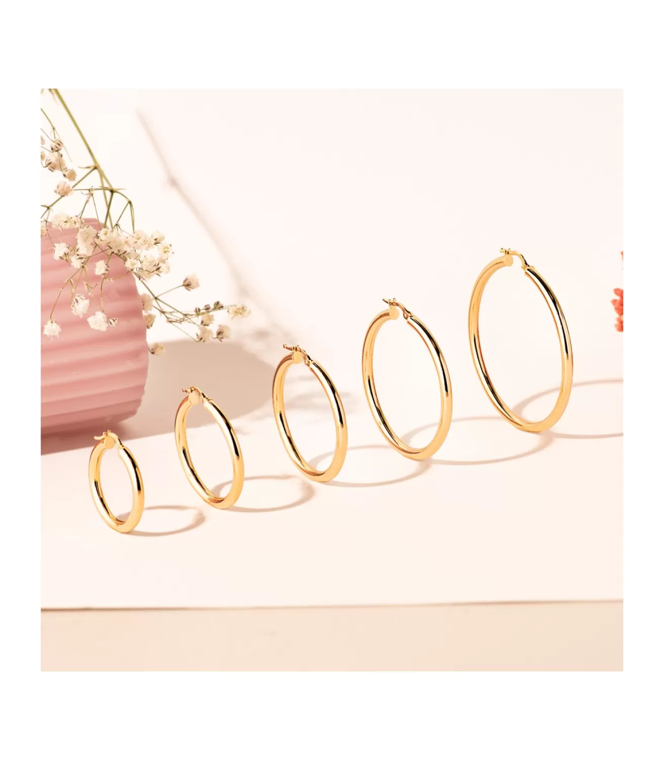 Aros Redondos Huecos Oro Amarillo 18 K 26 Mm<Alda Joyeros Discount