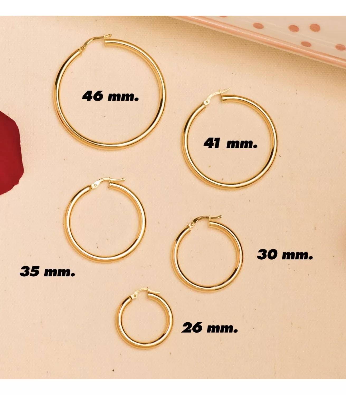 Aros Redondos Huecos Oro Amarillo 18 K 26 Mm<Alda Joyeros Discount