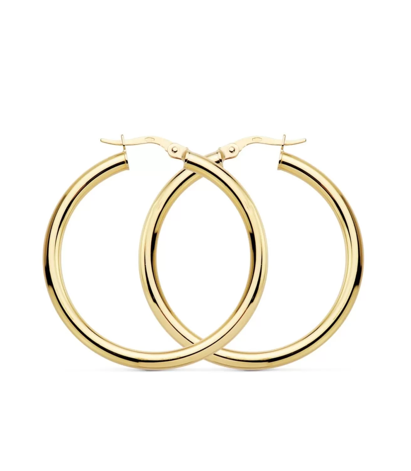 Aros Redondos Huecos Oro Amarillo 18 K 35 Mm<Alda Joyeros Cheap