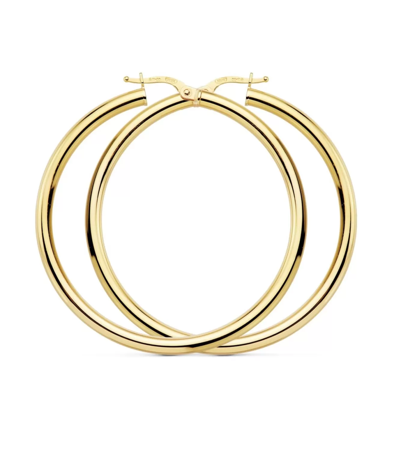 Aros Redondos Huecos Oro Amarillo 18 K 46 Mm<Alda Joyeros Best