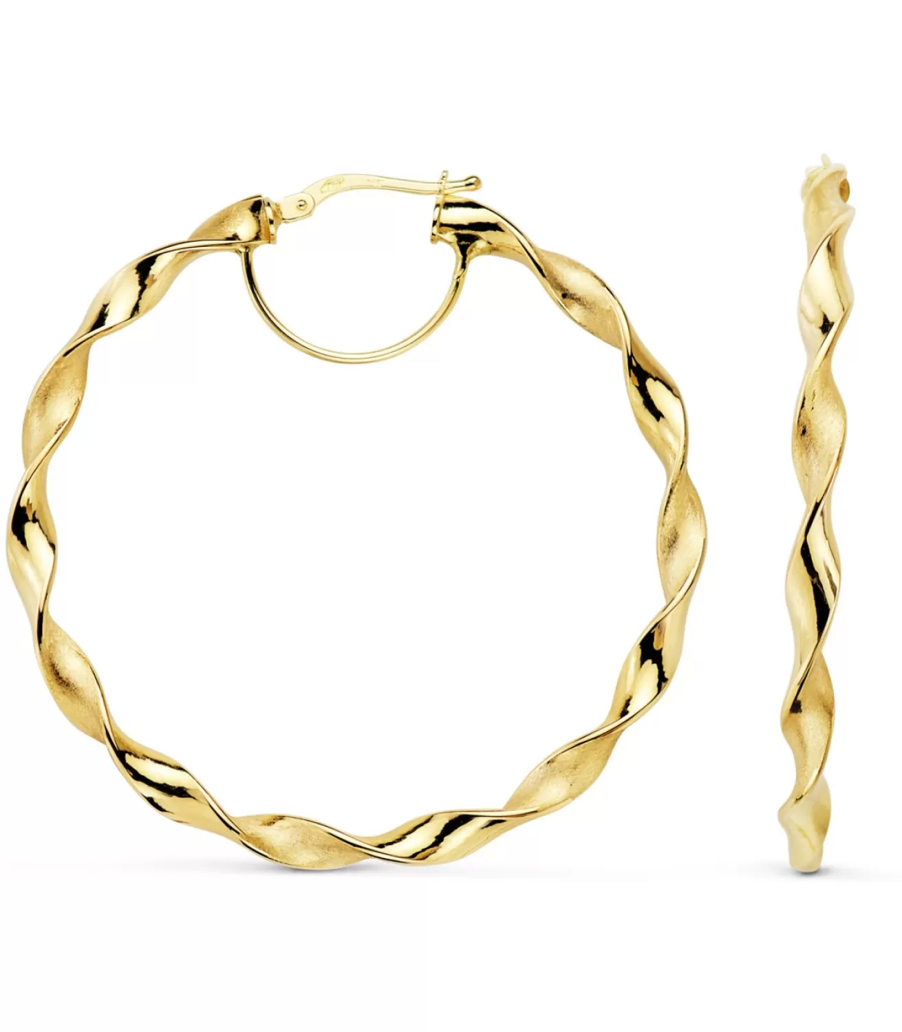 Aros Retorcidos Oro Amarillo 18K 46Mm<Alda Joyeros Hot