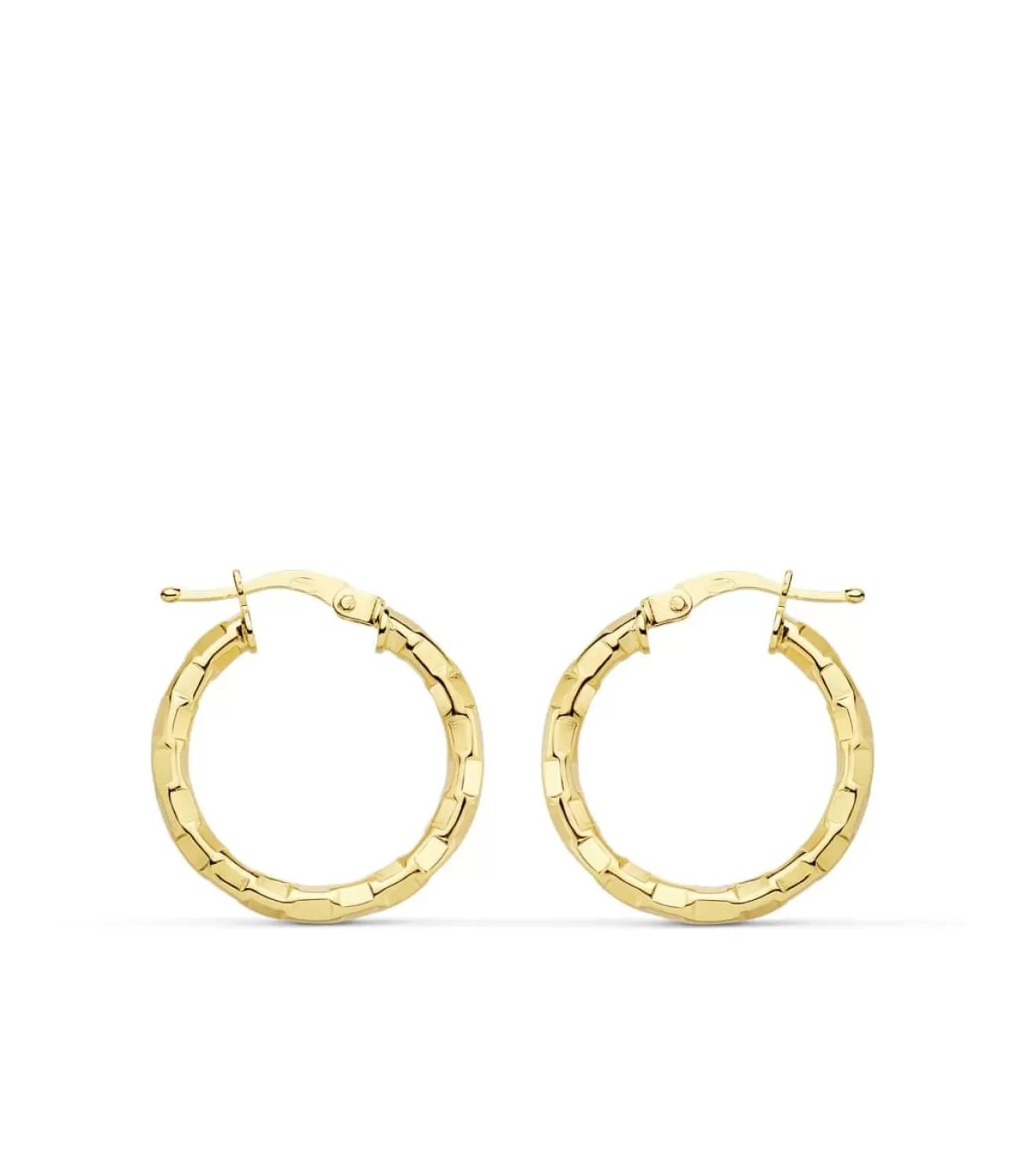 Aros Tallados Oro Amarillo 18 K 20 Mm<Alda Joyeros Clearance