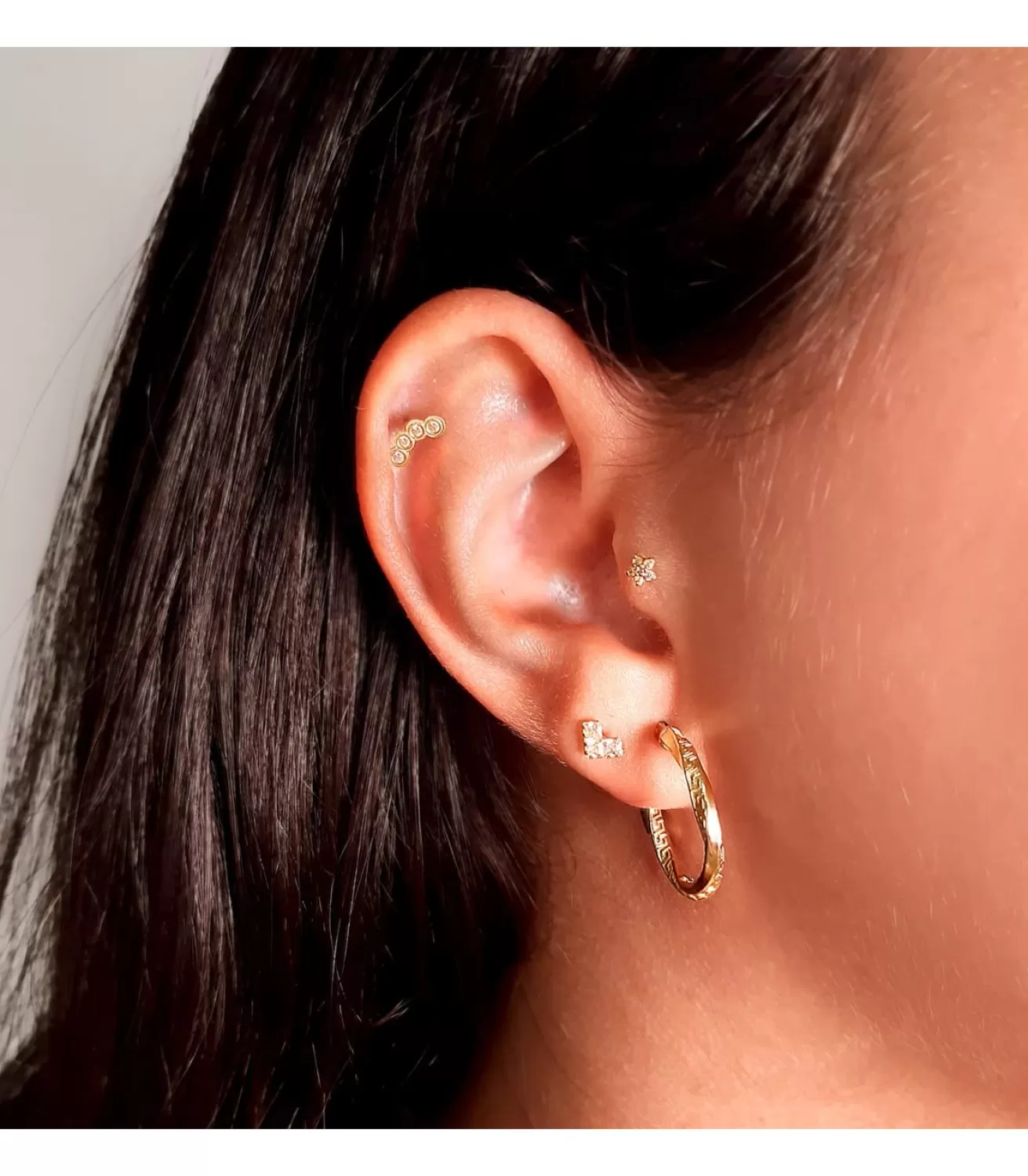 Aros Trenzados Lisos Oro Amarillo 18 K 20 Mm<Alda Joyeros Sale