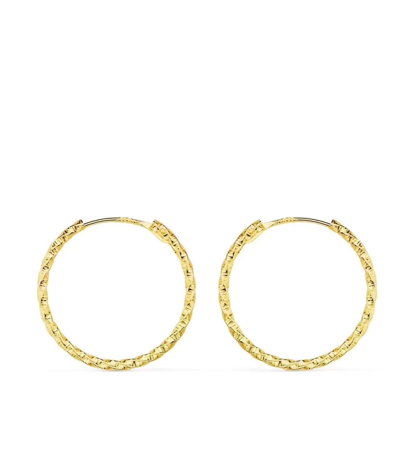 Aros Trenzados Tallados Oro 18K 18Mm<Alda Joyeros Hot