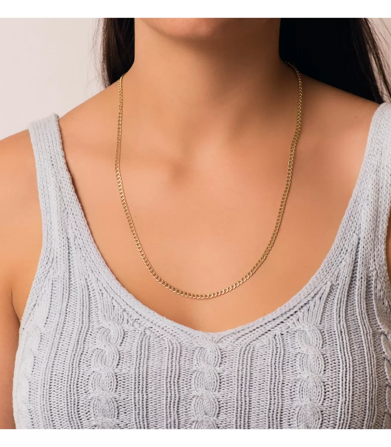 Cadena Barbada 2.5 Mm Oro 18K 60 Cm<Alda Joyeros Online