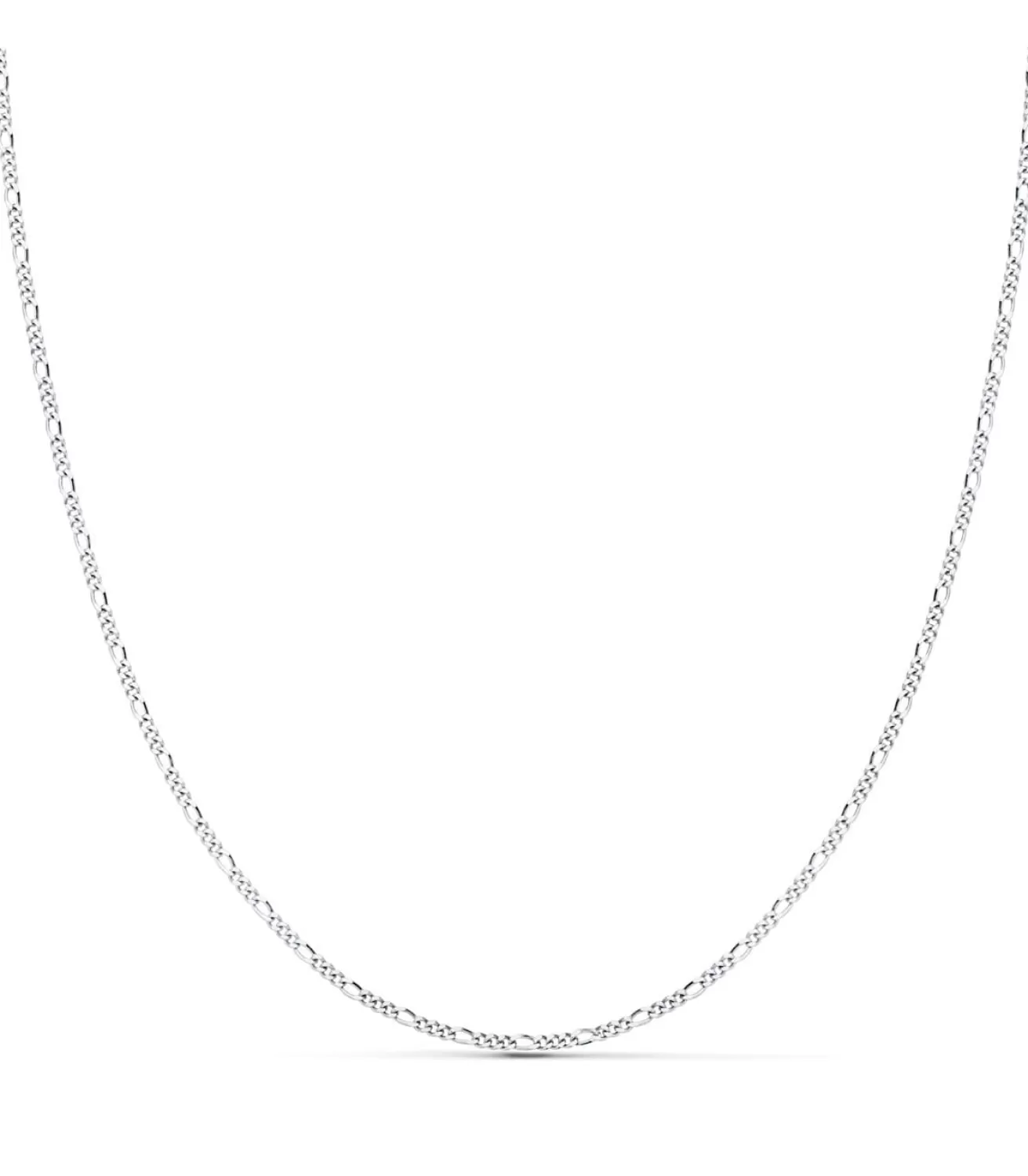 Cadena Figaro Oro Blanco 18K 1Mm 40Cm<Alda Joyeros Clearance