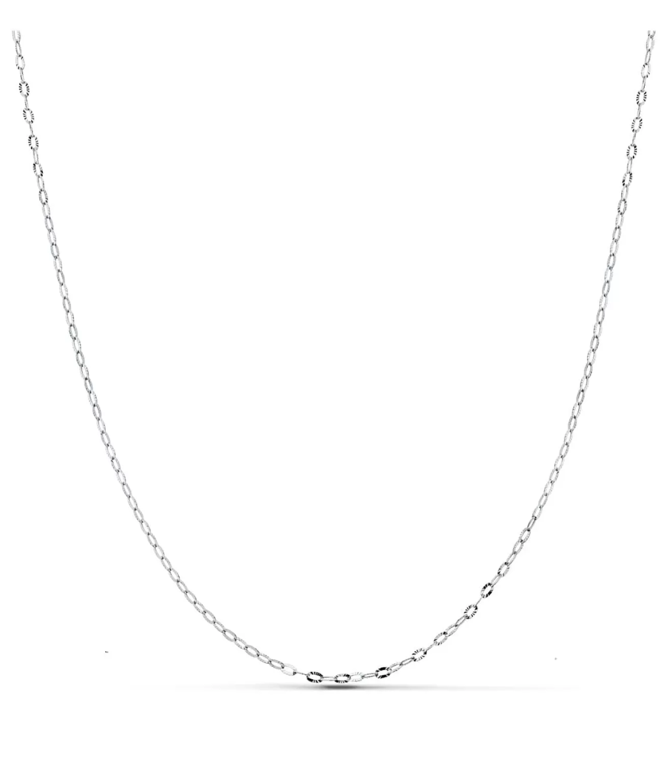 Cadena Forzada Diamantada Oro Blanco 18K 1Mm 40Cm<Alda Joyeros Best Sale