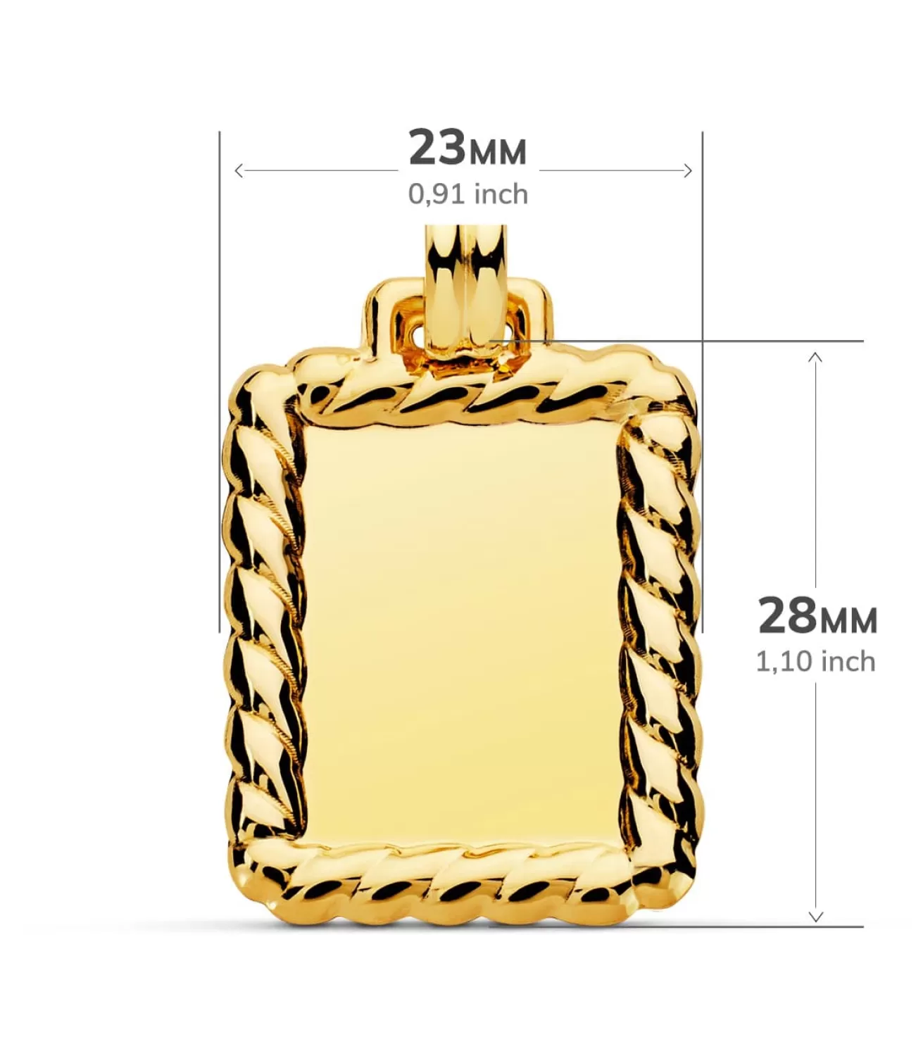 Chapa Labrada Colgante Oro 18 Ktes 28 Mm<Alda Joyeros Cheap