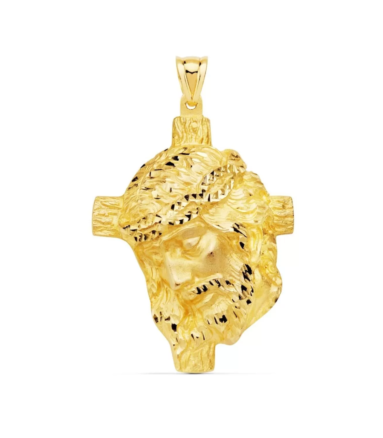 Colgante Busto Cristo Cruz Oro Amarillo 18K 48 Mm<Alda Joyeros Store