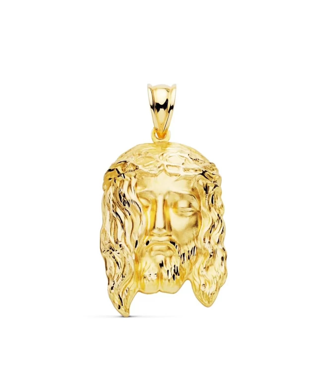 Colgante Cabeza Cristo Oro Amarillo 18K 27Mm<Alda Joyeros Shop