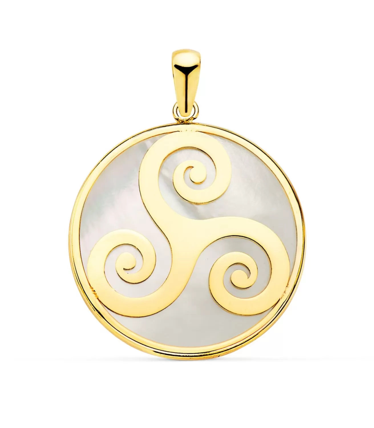 Colgante Celta Triskel Oro Amarillo 18K Nacar<Alda Joyeros Fashion