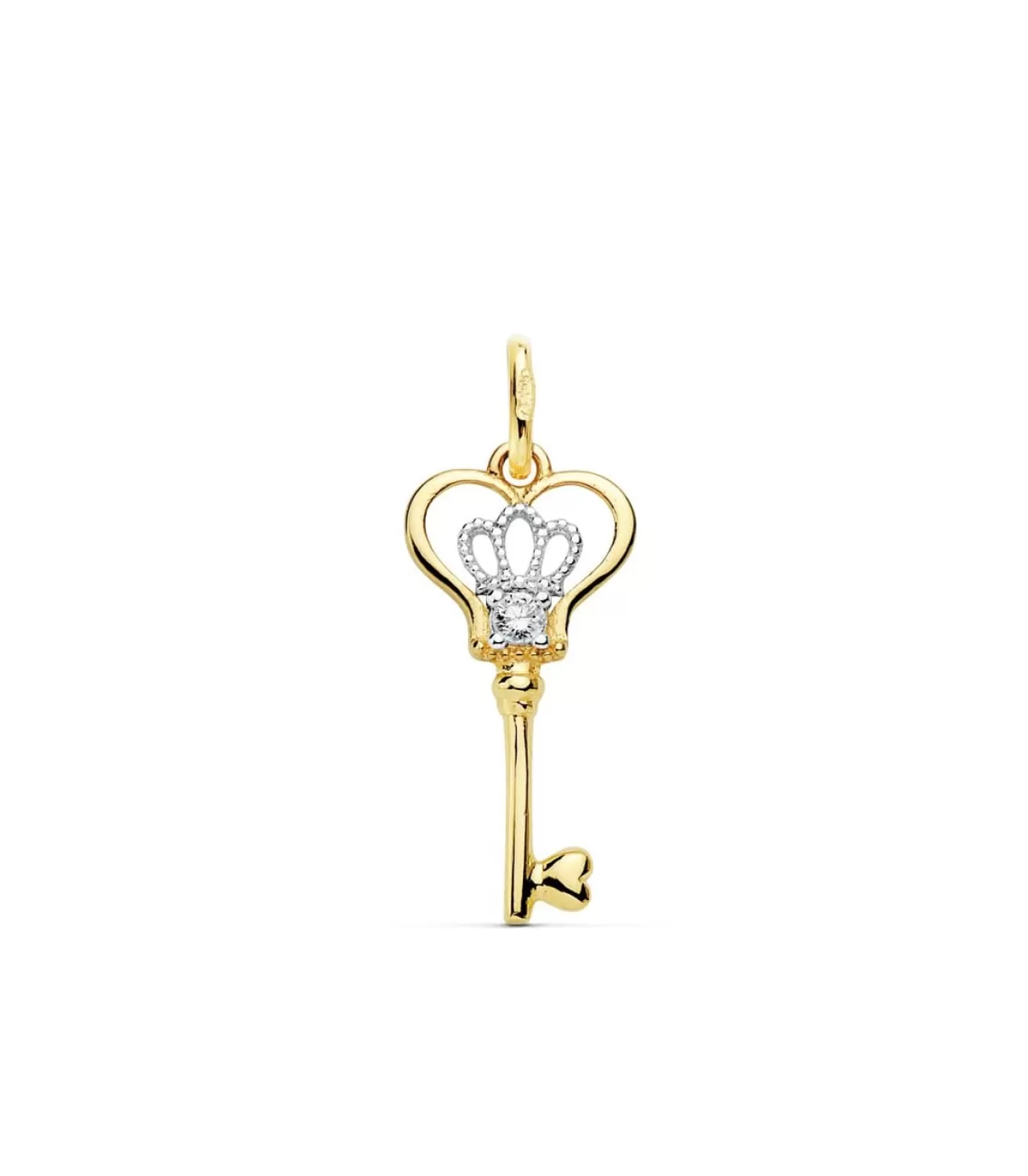Colgante Charm Llave Amulette Collection Oro Bicolor 18 K 18 Mm<Alda Joyeros Clearance