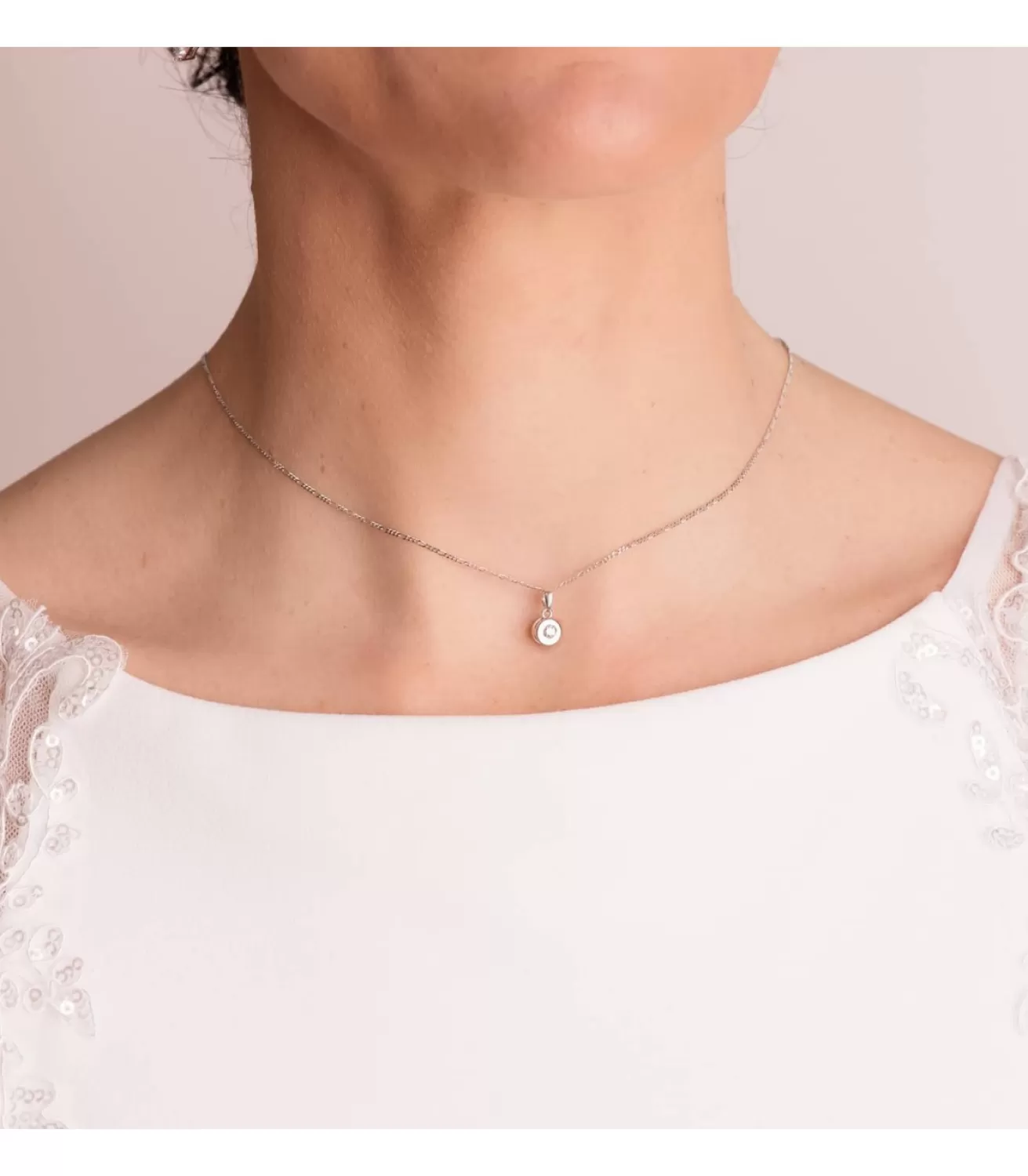 Colgante Chaton Diamante 0.065 Qtes. Ob 18K<Alda Joyeros Clearance