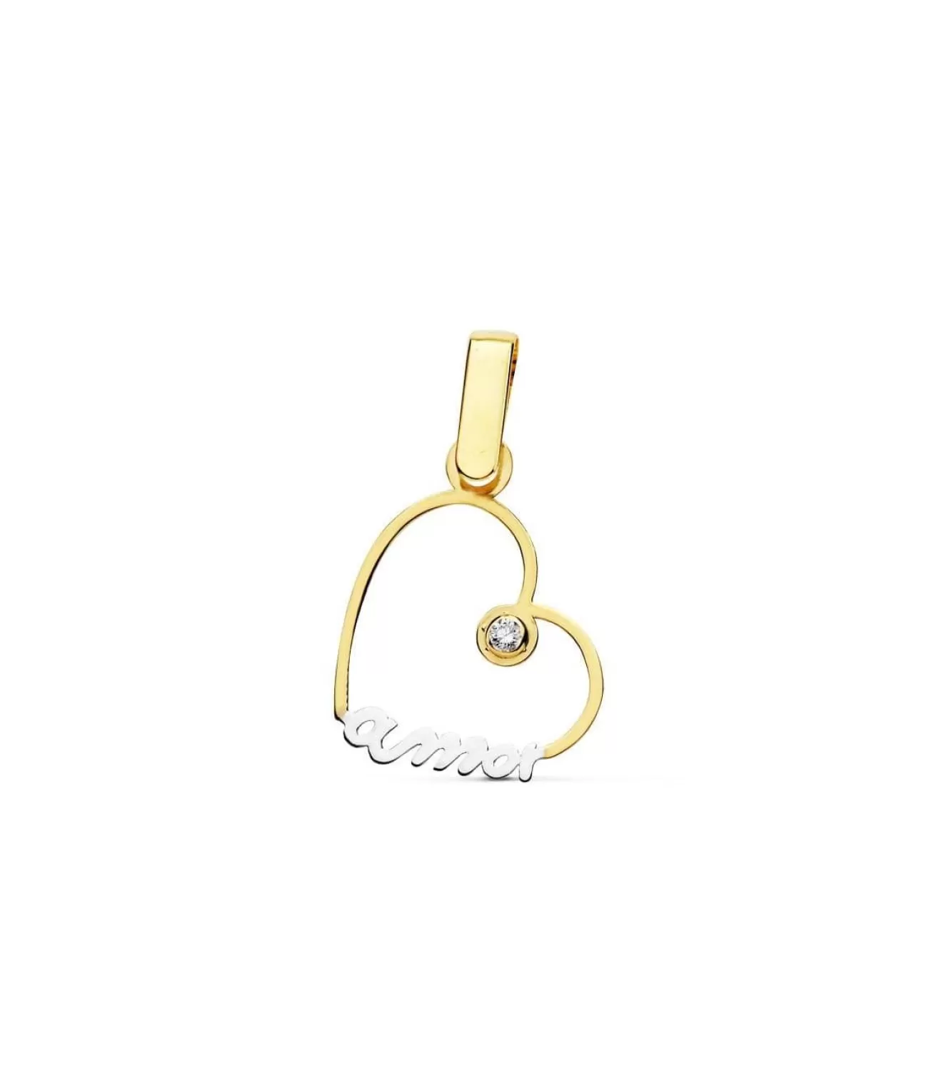 Colgante Corazon Amor Oro Bicolor 18 Ktes<Alda Joyeros Clearance