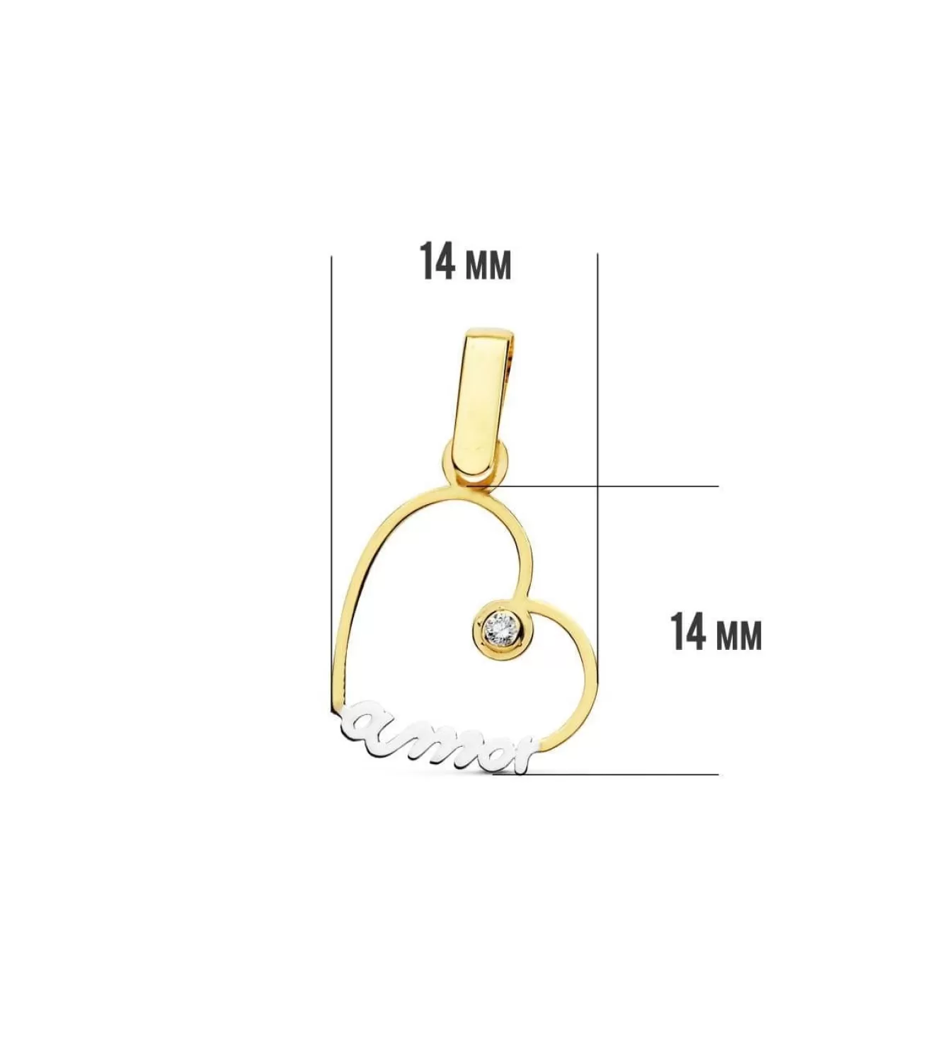 Colgante Corazon Amor Oro Bicolor 18 Ktes<Alda Joyeros Clearance