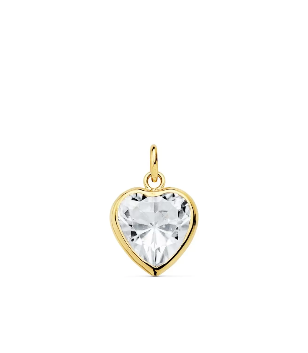 Colgante Corazon Chaton Oro Amarillo 18K 10 Mm<Alda Joyeros Discount
