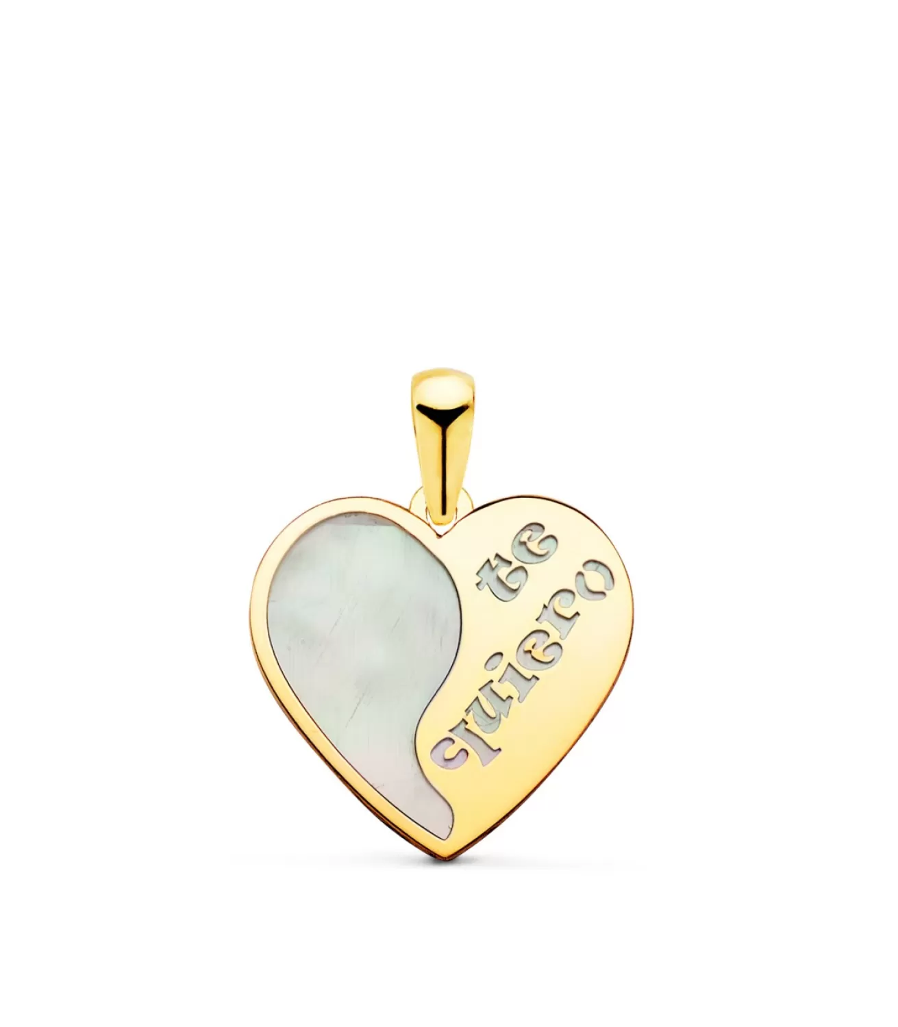 Colgante Corazon Nacar Te Quiero Oro 18 K<Alda Joyeros Hot
