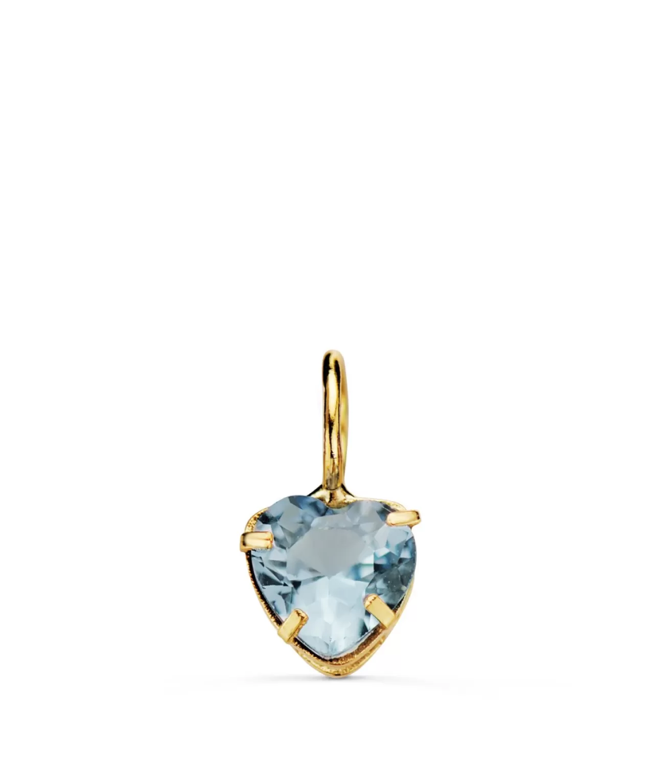 Colgante Corazon Oro 18K 5 Mm Aguamarina<Alda Joyeros Online