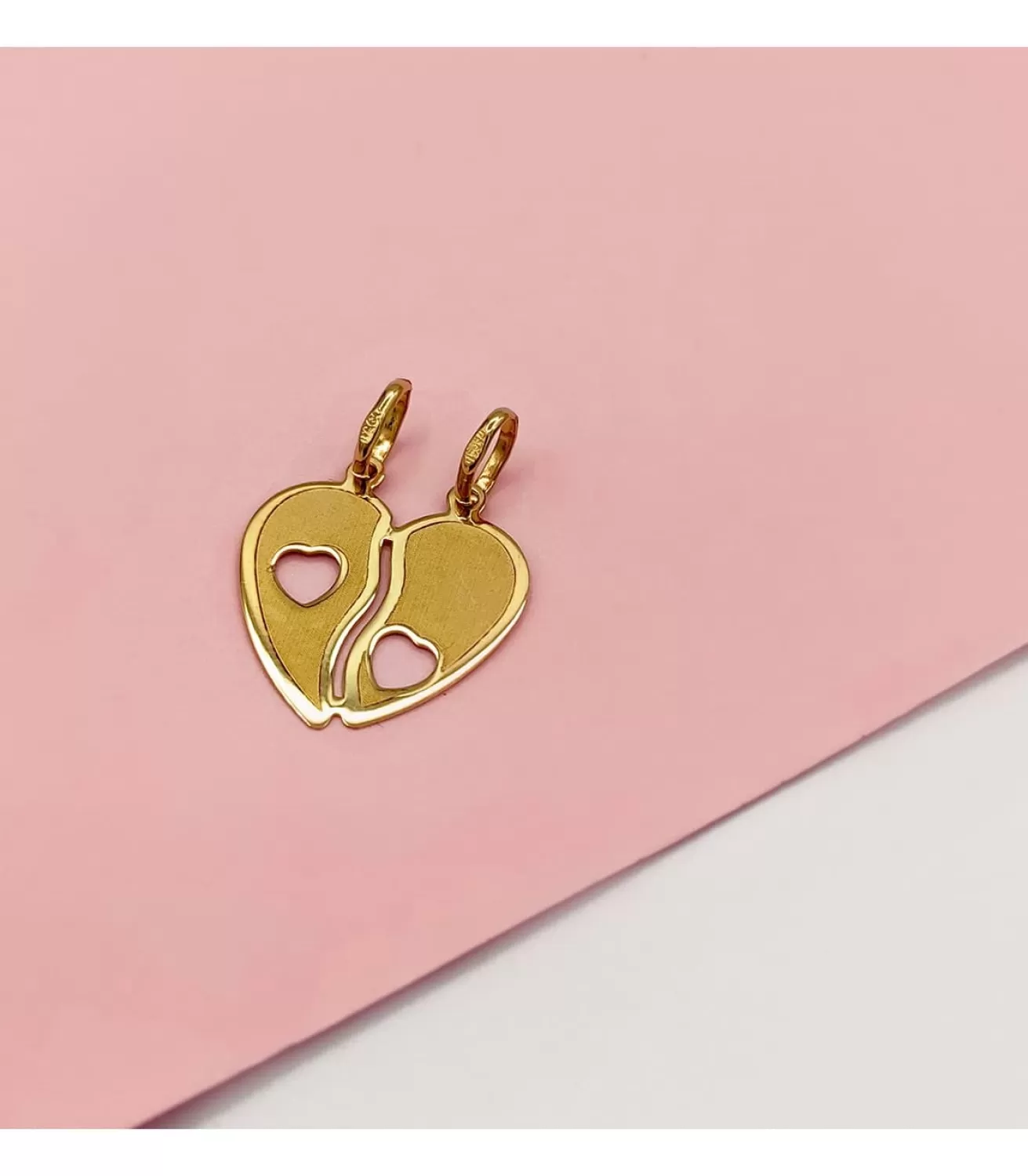 Colgante Corazon Partido Oro 18K<Alda Joyeros Hot