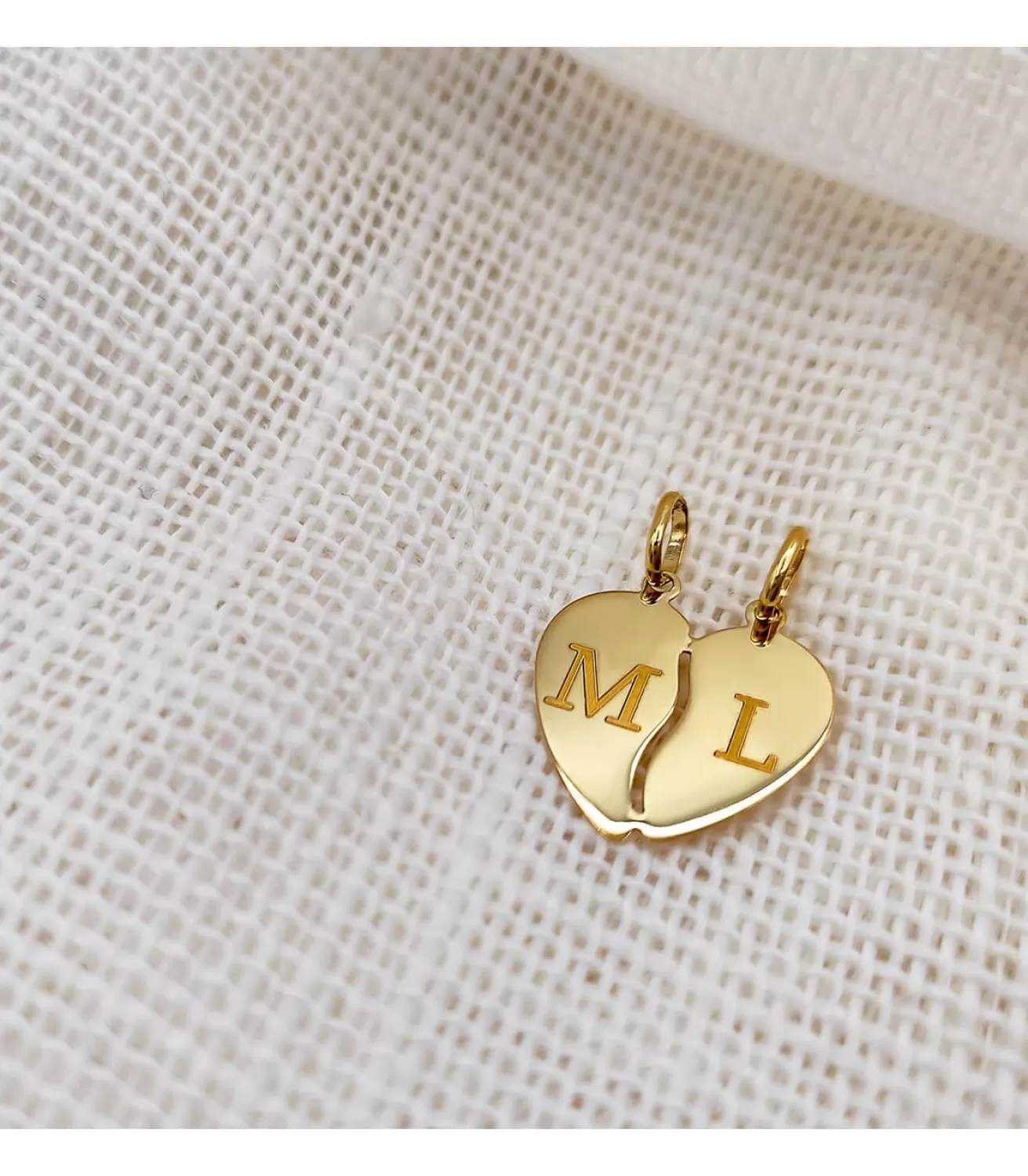 Colgante Corazon Partido Oro Amarillo 18K<Alda Joyeros Best