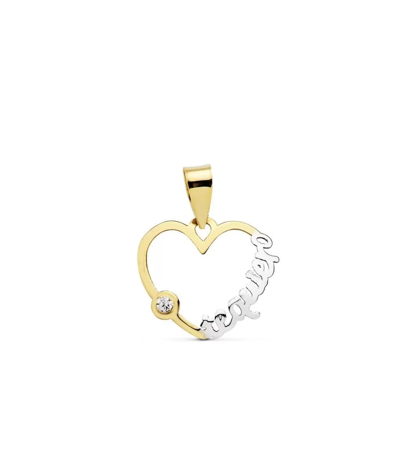 Colgante Corazon "Te Quiero" Oro Bicolor 18 Ktes San Valentin<Alda Joyeros Cheap