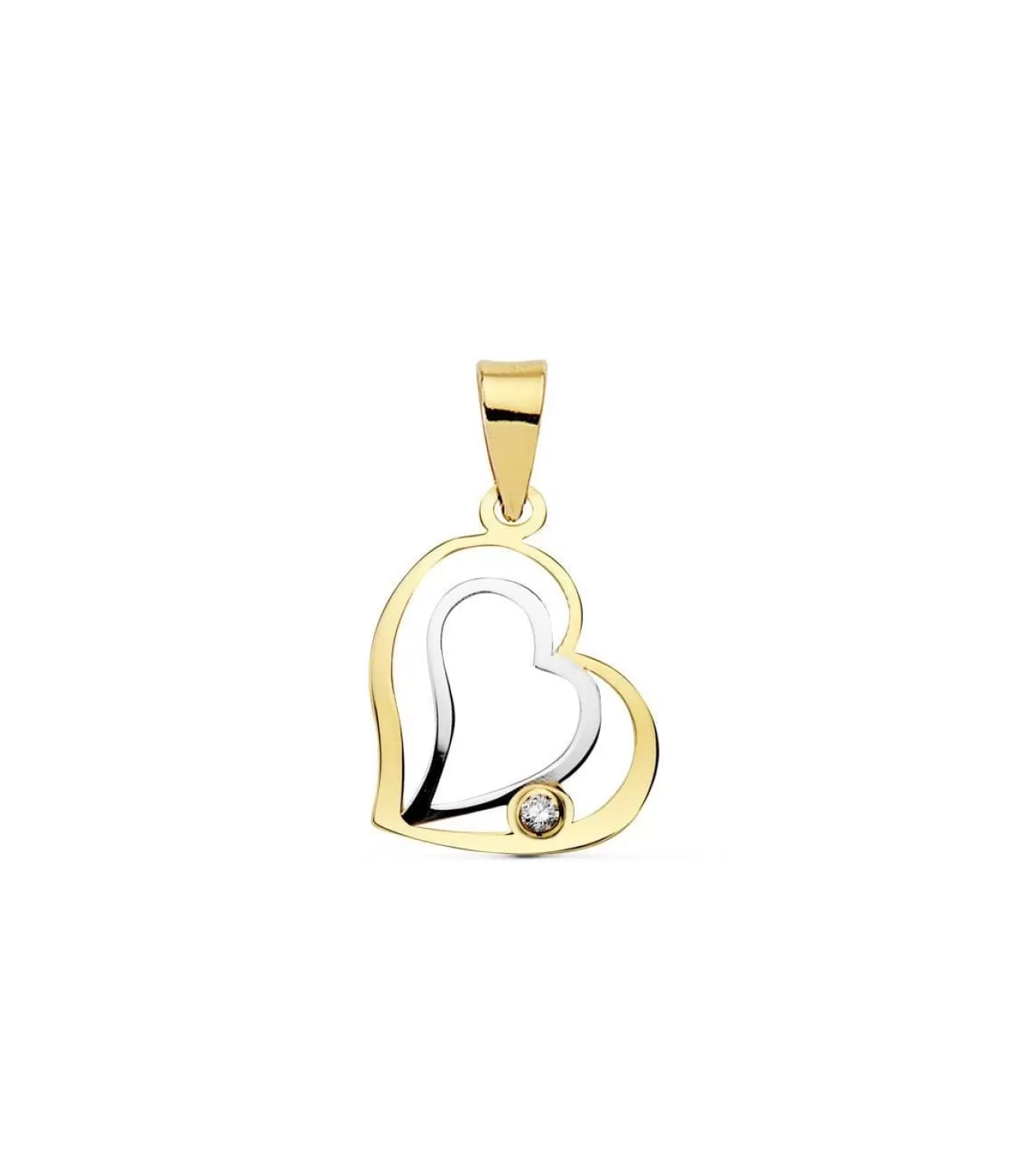 Colgante Corazones Oro Bicolor 18 Ktes<Alda Joyeros Store