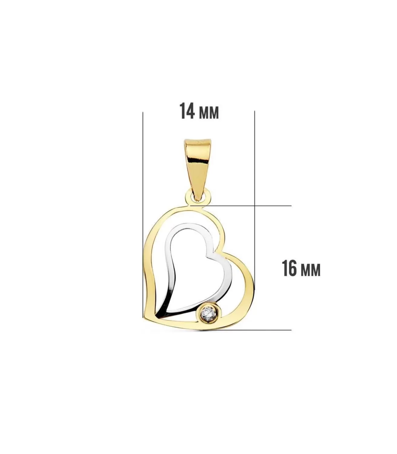 Colgante Corazones Oro Bicolor 18 Ktes<Alda Joyeros Store