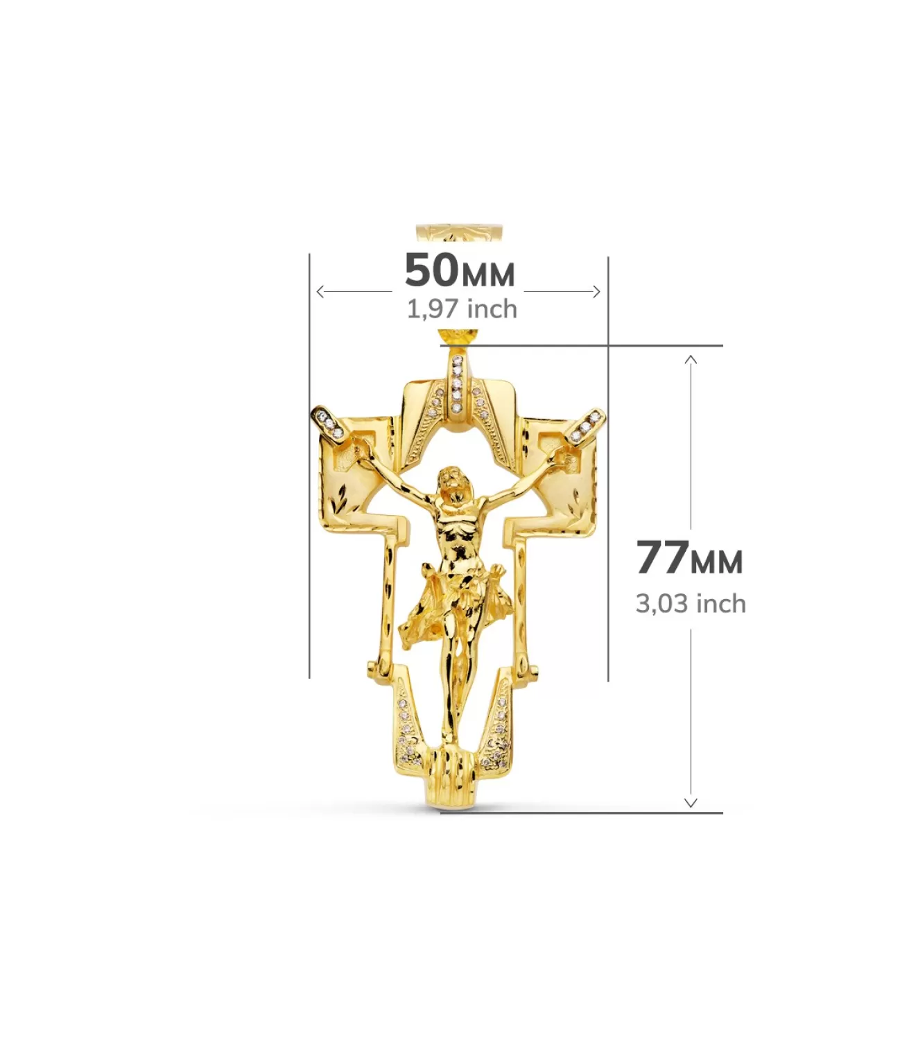 Colgante Cristo Cruz Oro Amarillo 18 K 77 Mm<Alda Joyeros Best