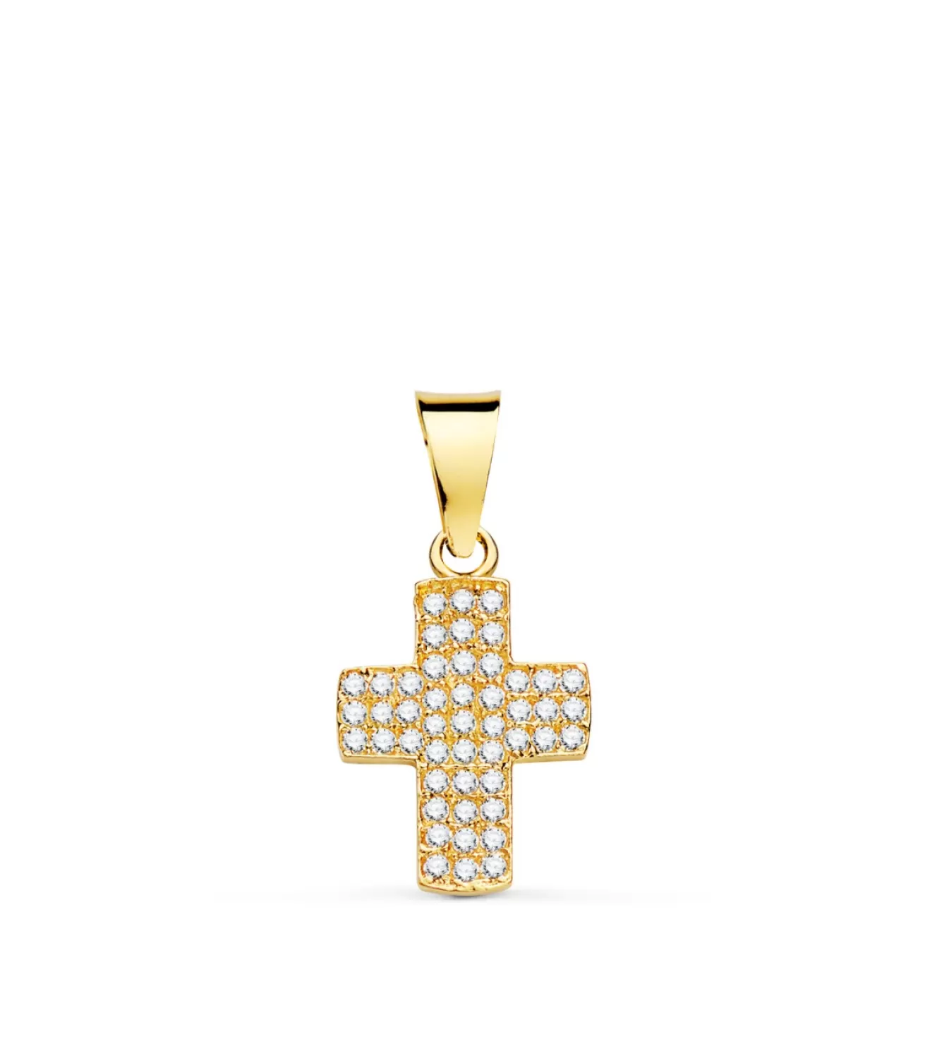 Colgante Cruz Circonitas Oro 18 Kilates 14Mm<Alda Joyeros Flash Sale