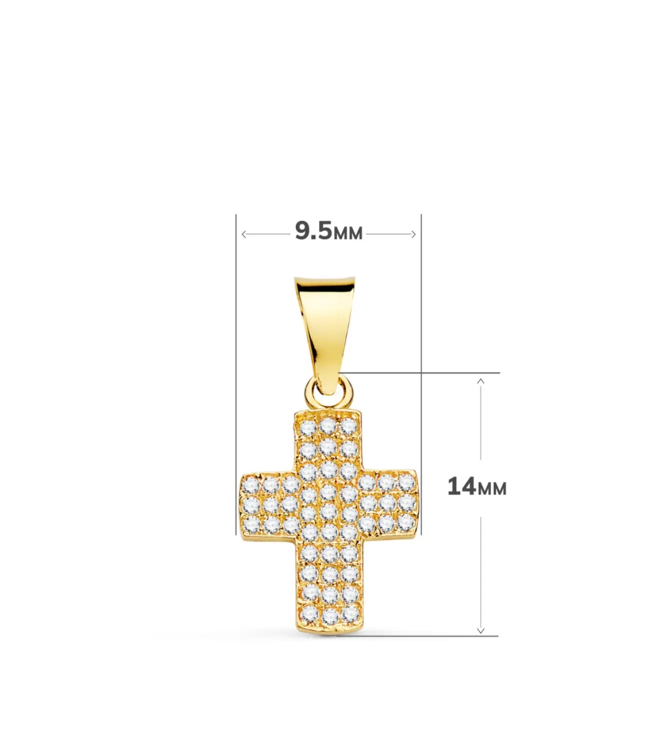 Colgante Cruz Circonitas Oro 18 Kilates 14Mm<Alda Joyeros Flash Sale
