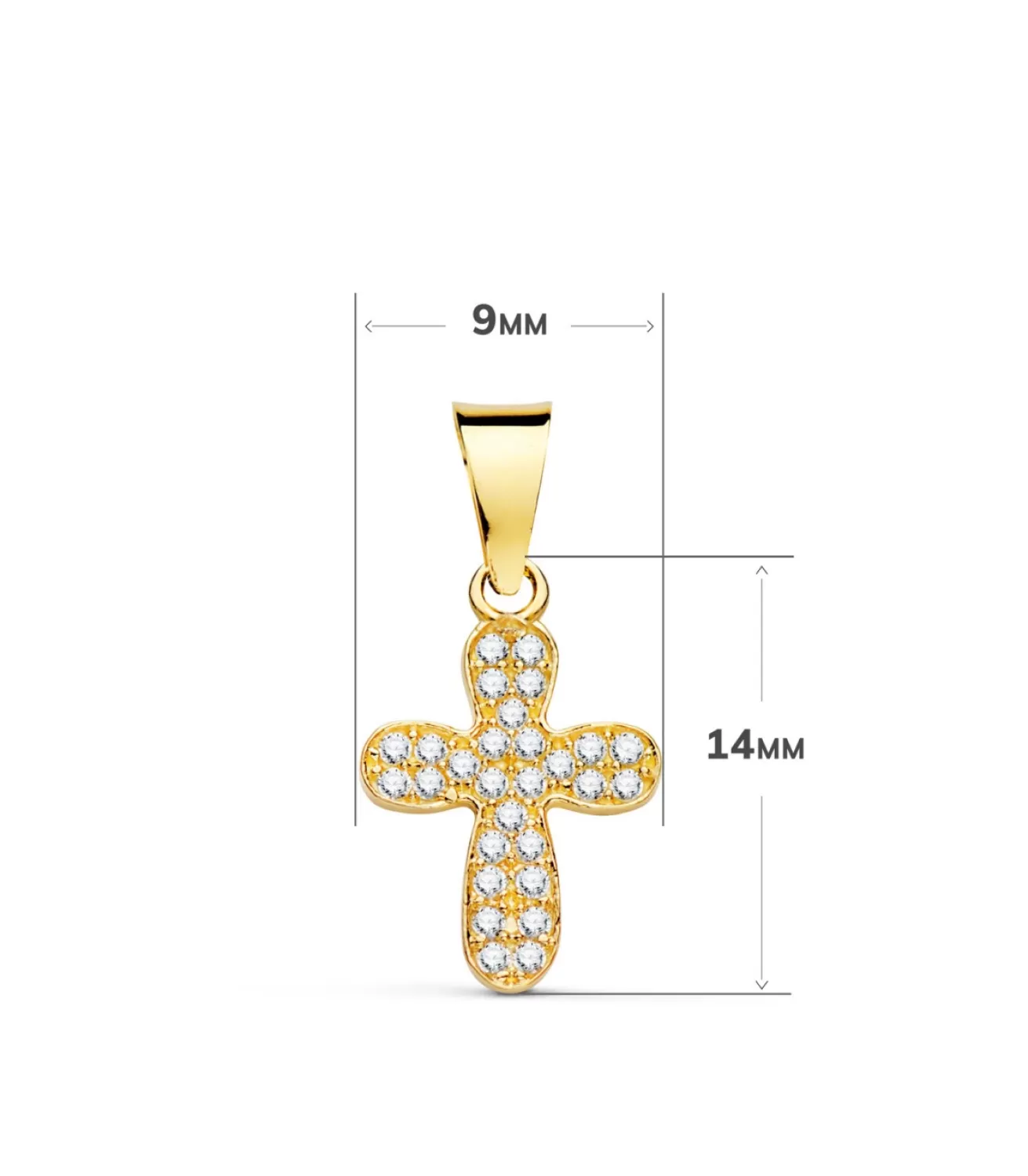 Colgante Cruz De Oro 18K Y Circonitas 14Mm<Alda Joyeros Cheap