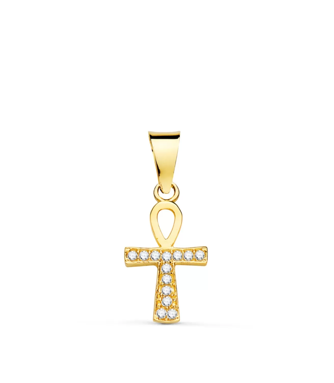 Colgante Cruz Egipcia Circonitas 18K 14Mm<Alda Joyeros Store