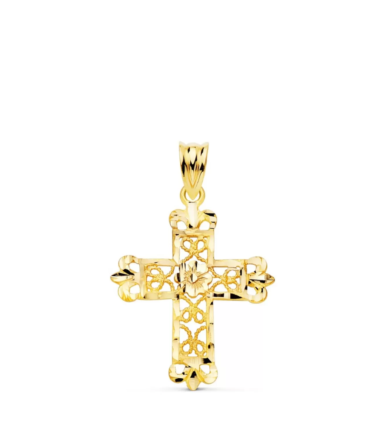 Colgante Cruz Filigrana Oro 18K 27Mm<Alda Joyeros Online