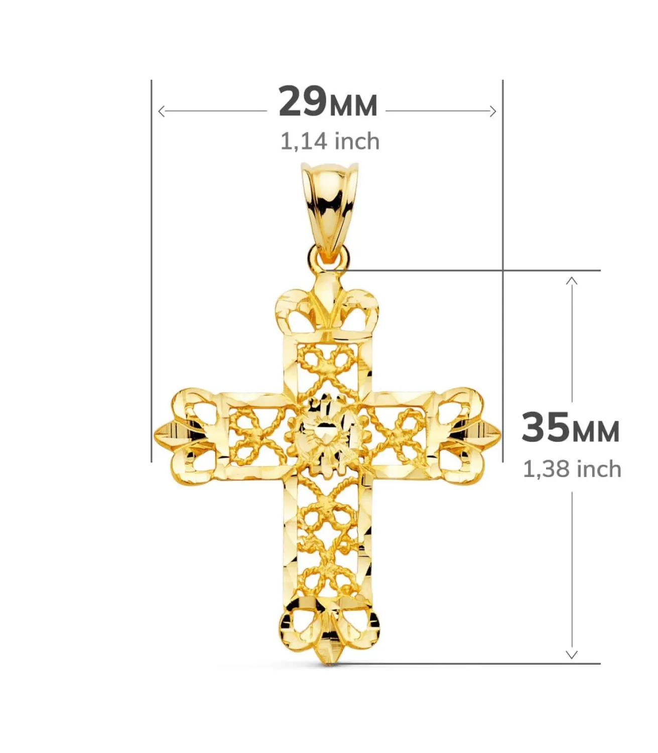 Colgante Cruz Filigrana Oro 18K 35Mm<Alda Joyeros Flash Sale