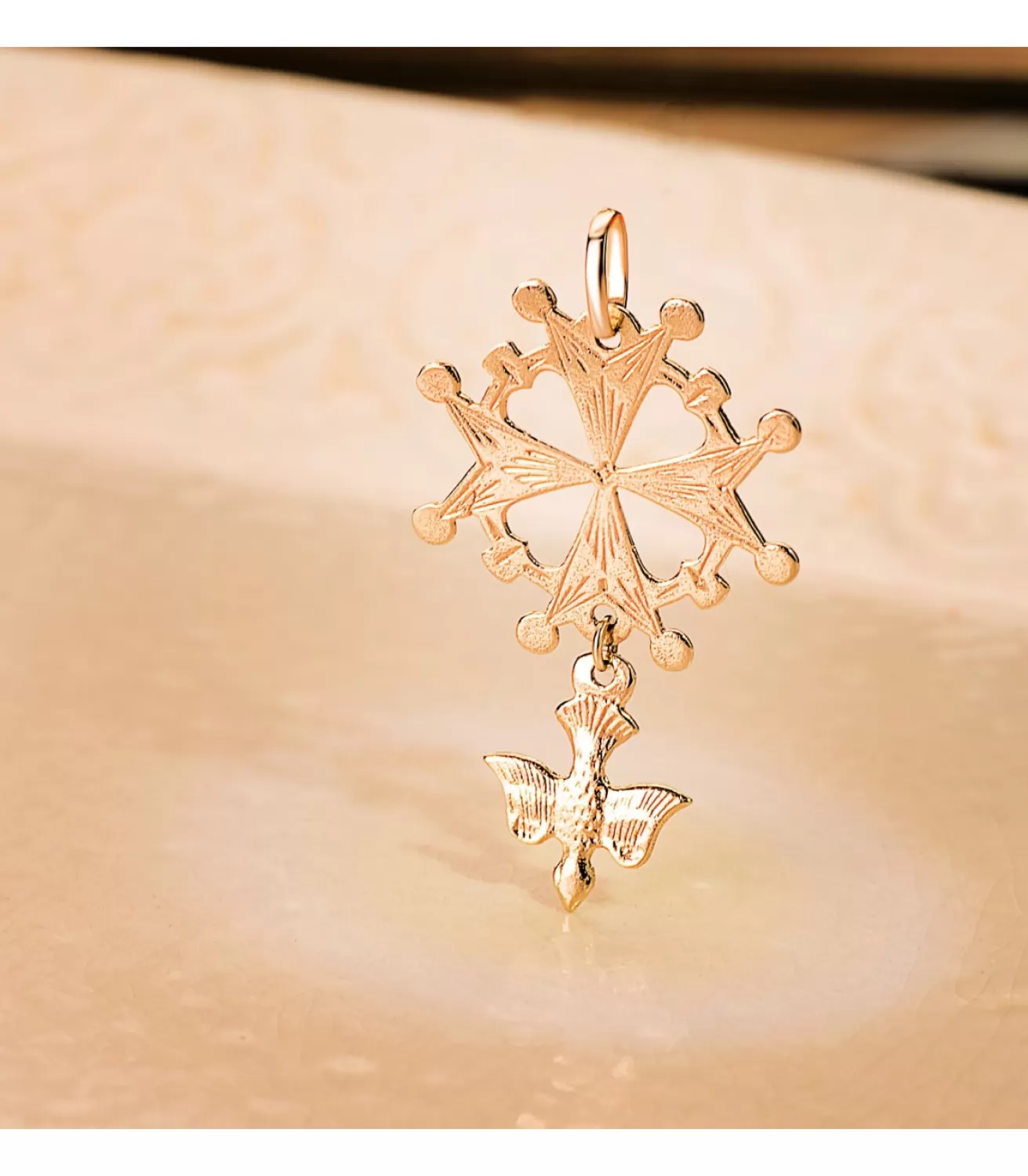 Colgante Cruz Huguenotte Oro 18K 40Mm<Alda Joyeros Store