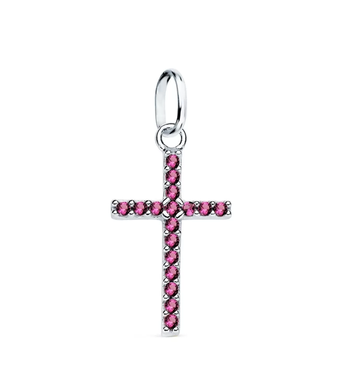 Colgante Cruz Oro Blanco 18K Amatista<Alda Joyeros New