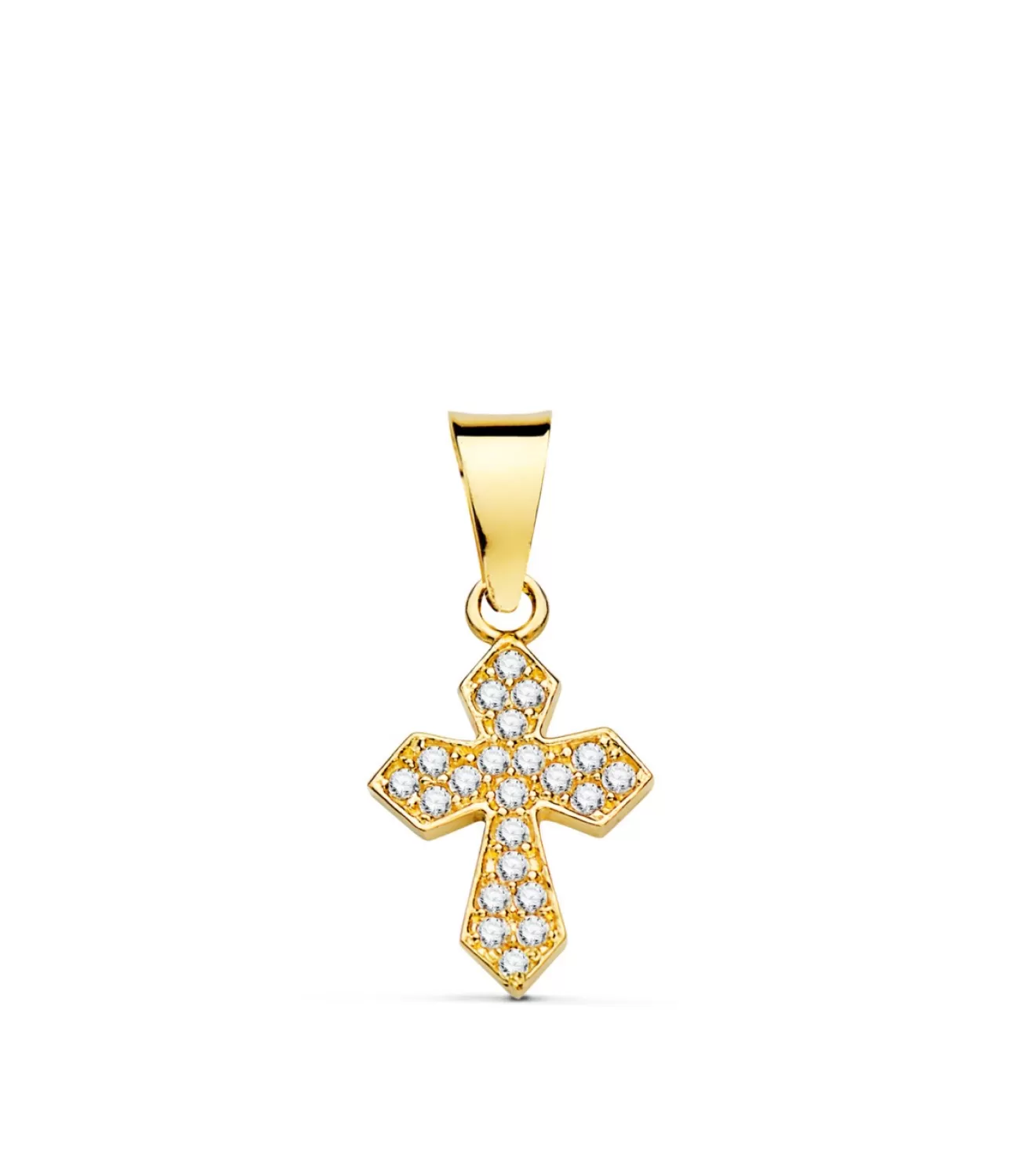 Colgante Cruz Pave Oro 18 Kilates 14 Mm<Alda Joyeros Fashion