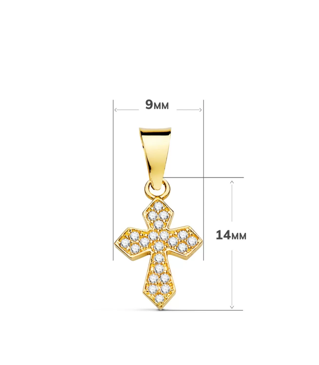 Colgante Cruz Pave Oro 18 Kilates 14 Mm<Alda Joyeros Fashion