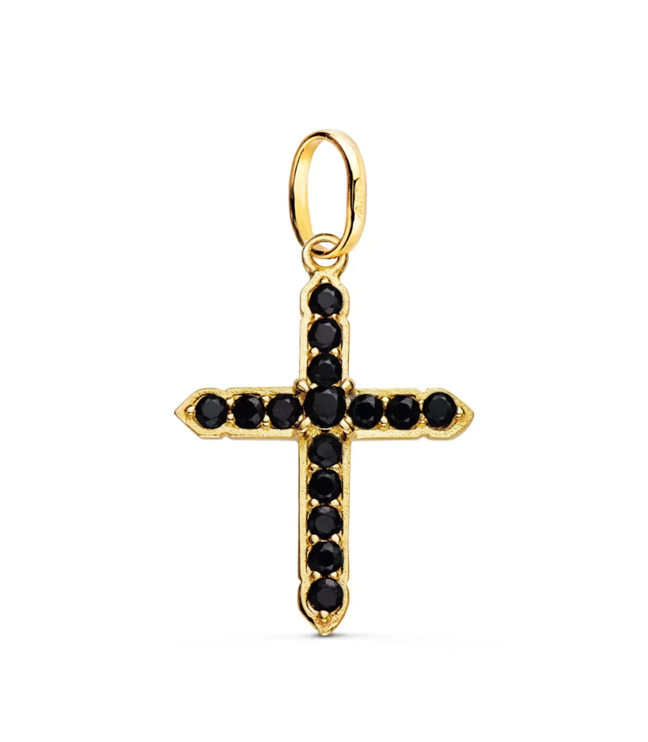 Colgante Cruz Piedras Negras Oro 18K<Alda Joyeros Discount