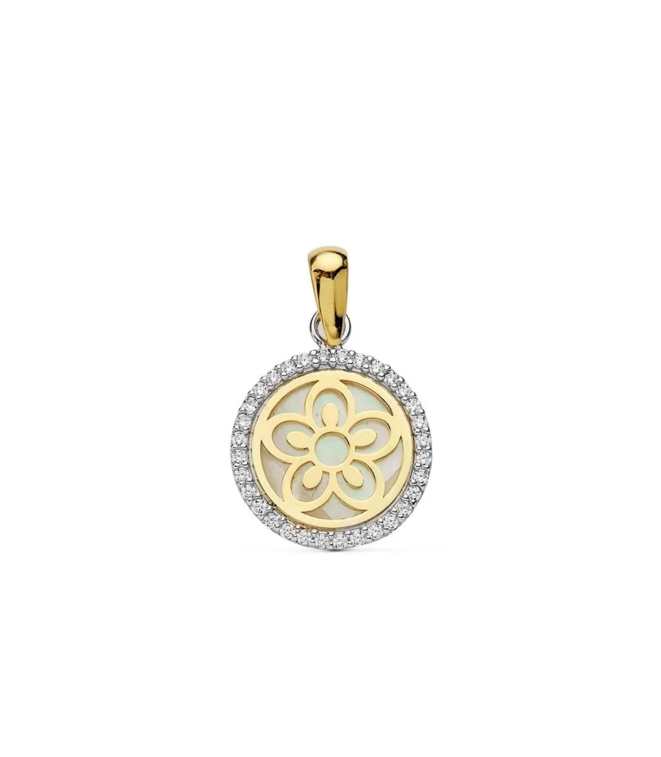 Colgante De Mujer Oro Bicolor 18K Jara Flor Orla<Alda Joyeros New