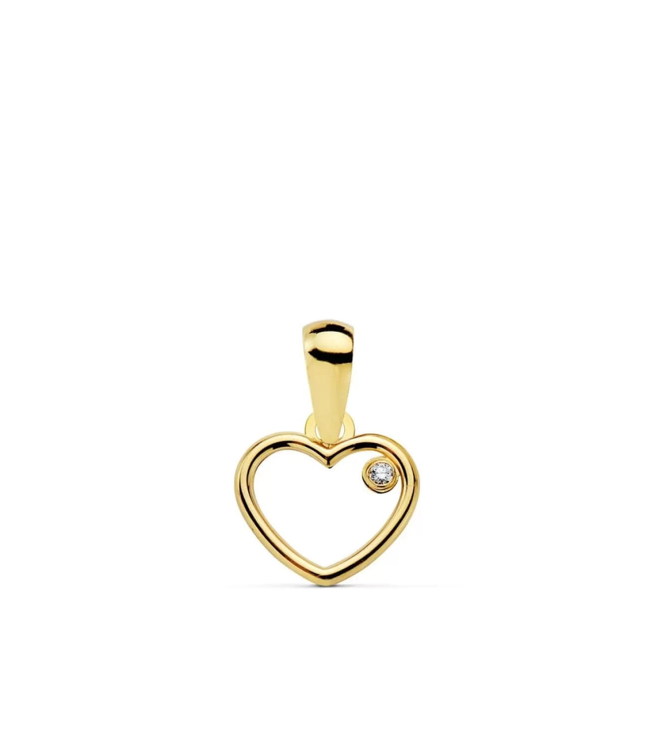 Colgante De Mujer Slim Heart Oro 18K 9 Mm<Alda Joyeros Online