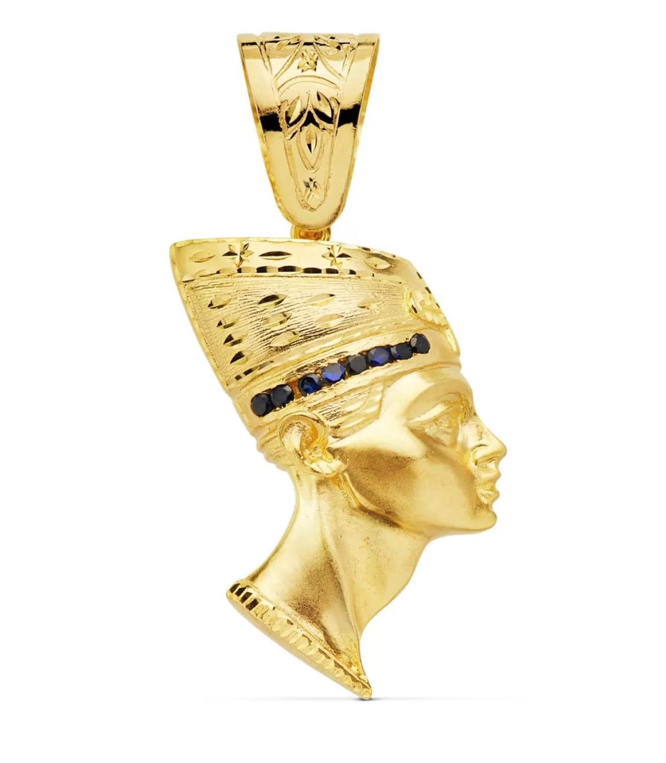 Colgante Egipcio Nefertiti Oro 18K Piedras Azules<Alda Joyeros Online