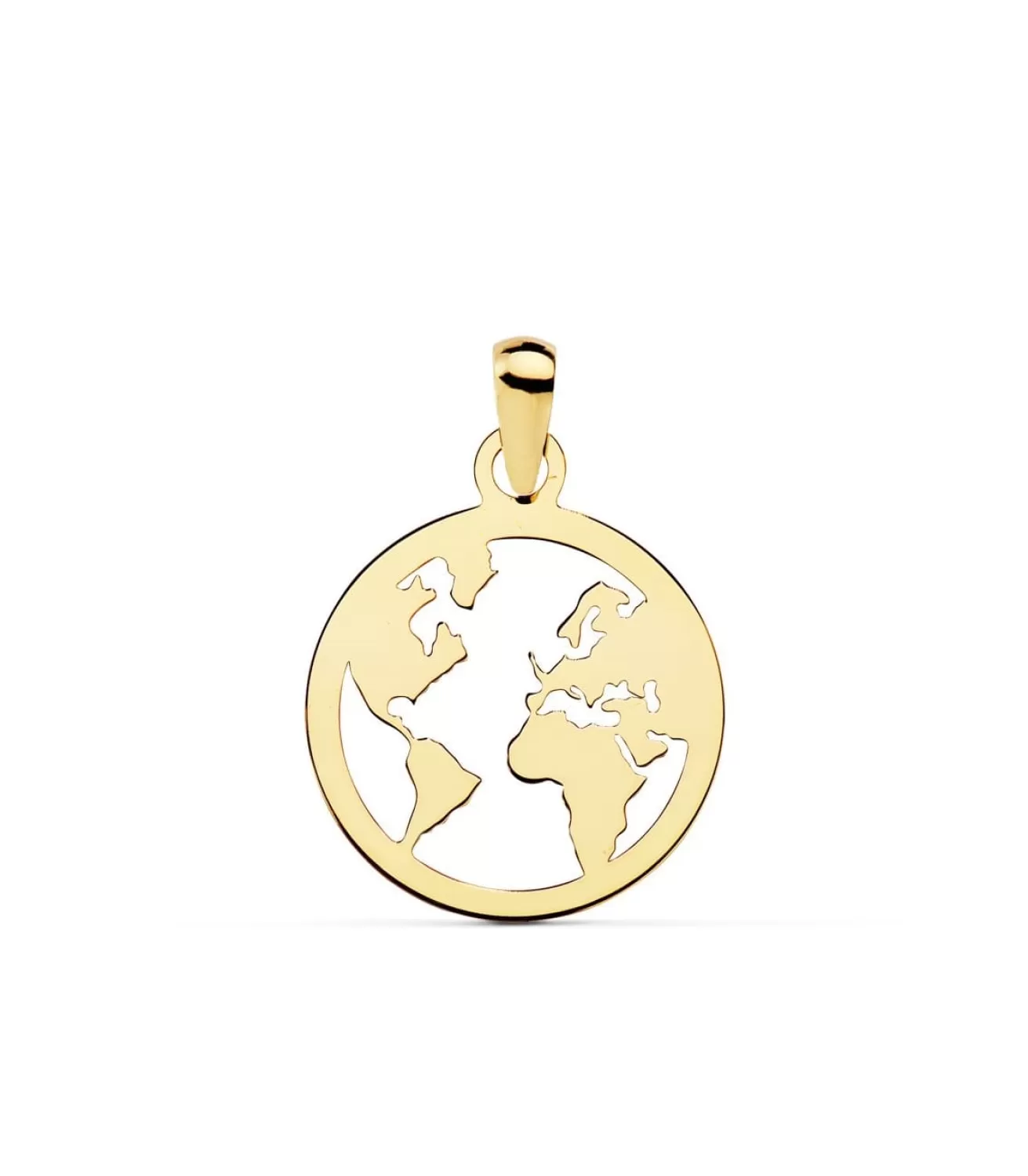 Colgante Flat World Oro Amarillo 18K 15 Mm<Alda Joyeros Outlet