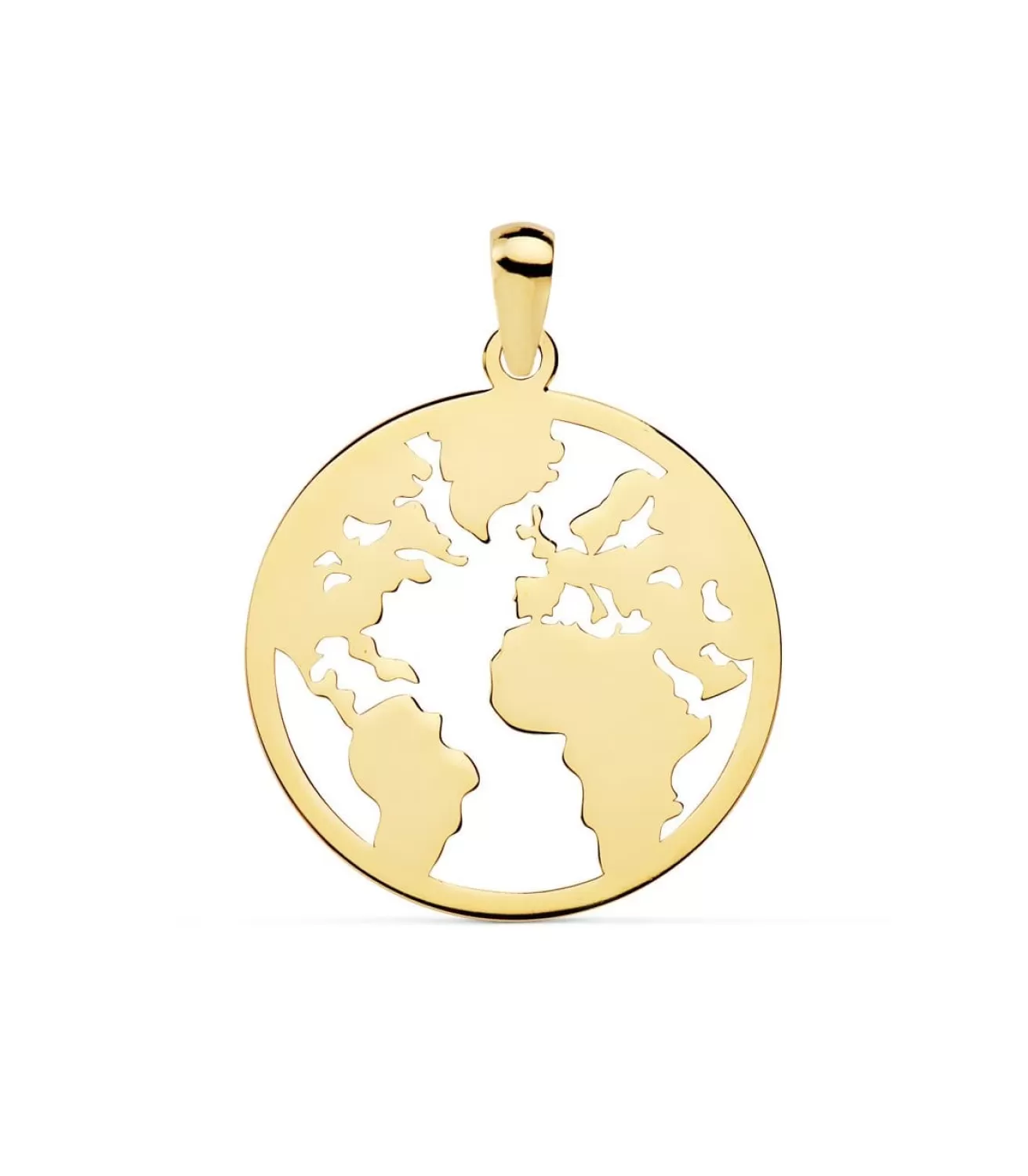 Colgante Flat World Oro Amarillo 18K 20 Mm<Alda Joyeros Outlet