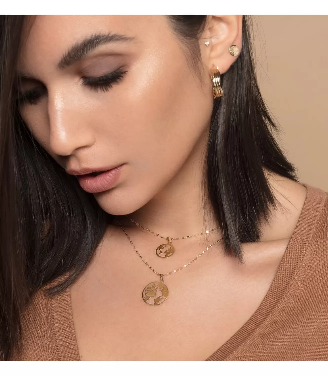 Colgante Flat World Oro Amarillo 18K 20 Mm<Alda Joyeros Outlet