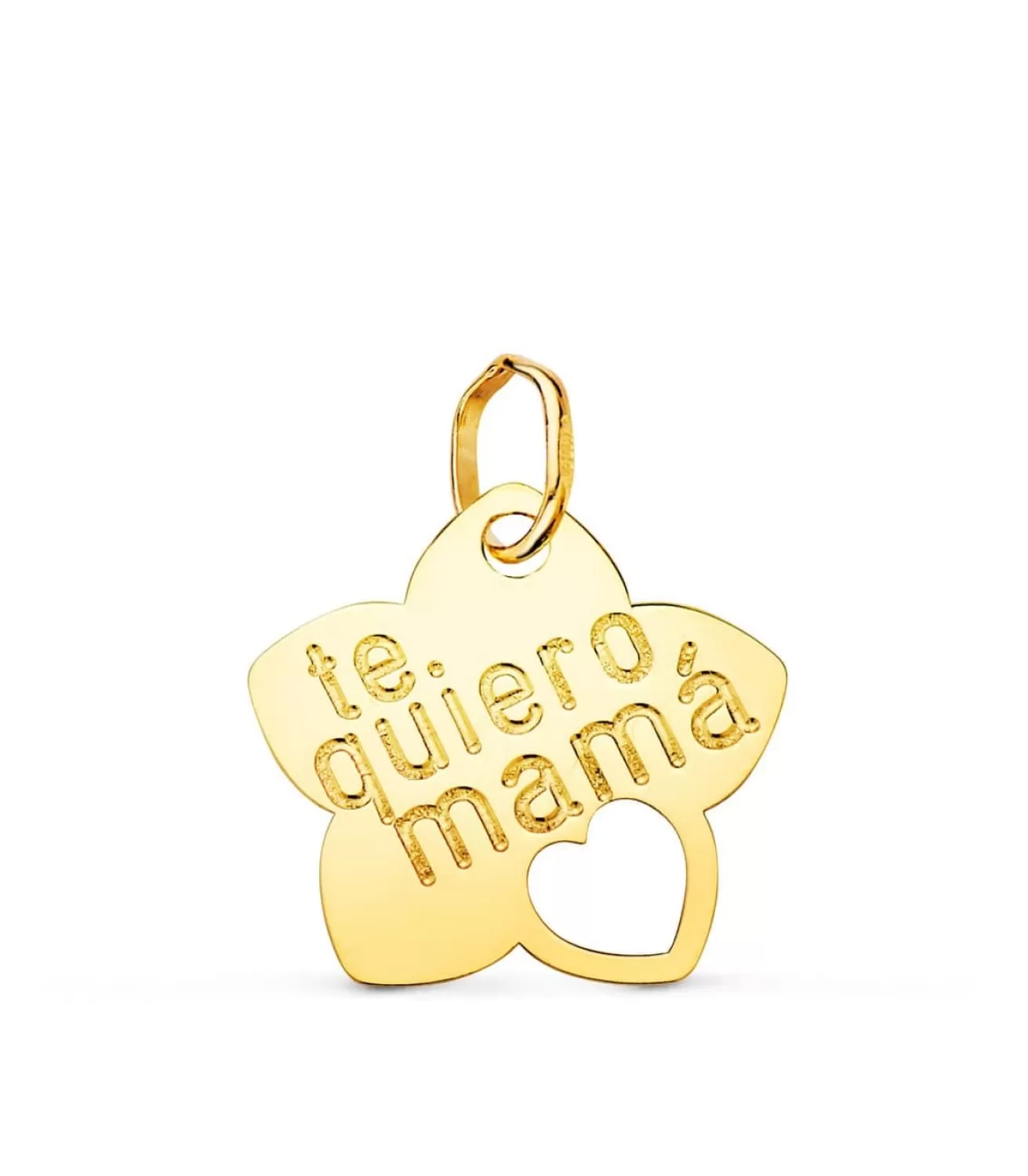 Colgante Flor Oro 18K Te Quiero Mama<Alda Joyeros Store
