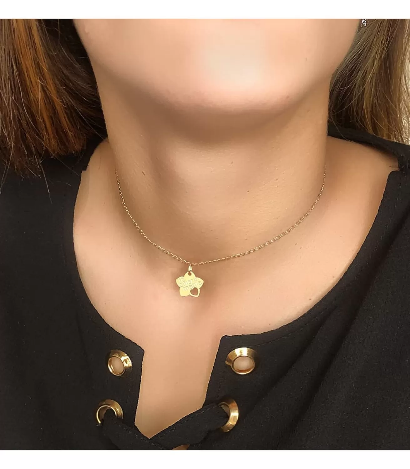 Colgante Flor Oro 18K Te Quiero Mama<Alda Joyeros Store
