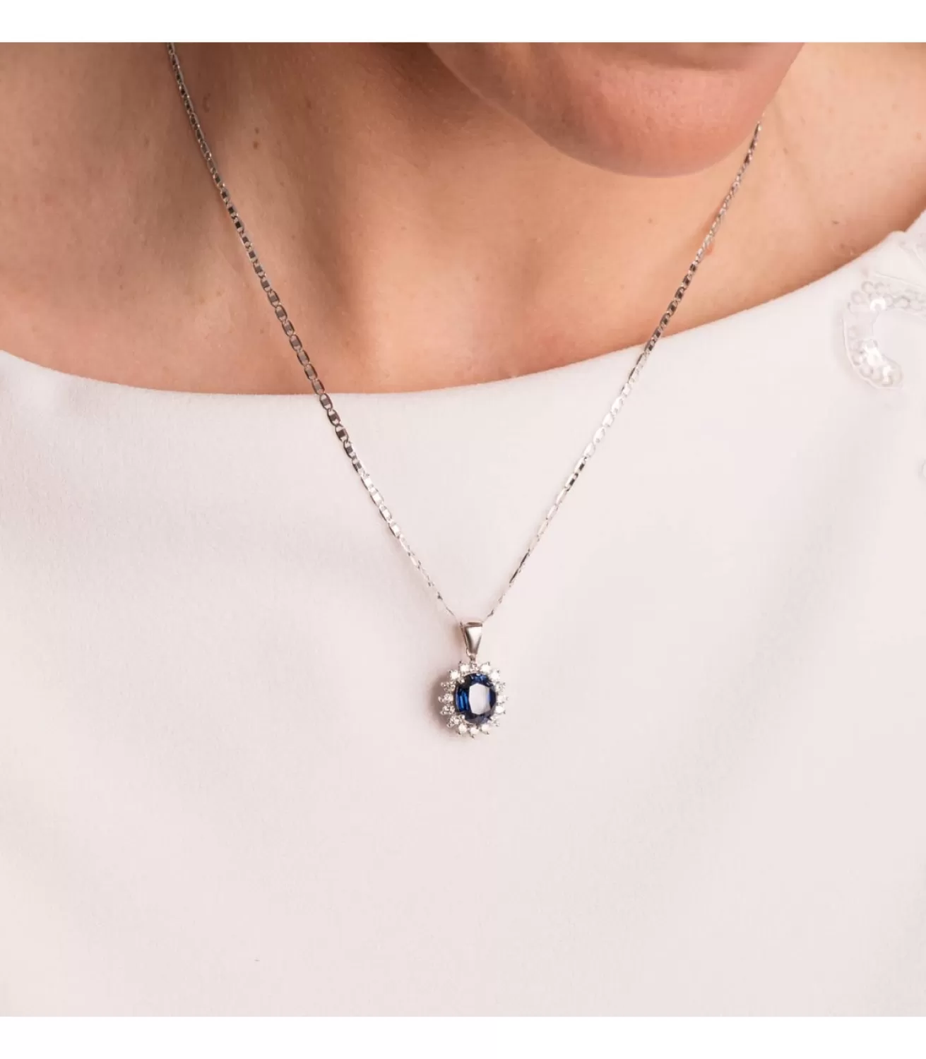 Colgante Galadriel Ob 18K Zafiro 2.47 Q Diamantes<Alda Joyeros Cheap